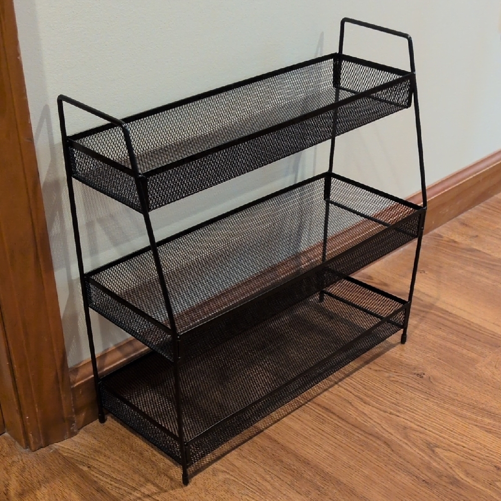 Black Metal Mesh Shelf